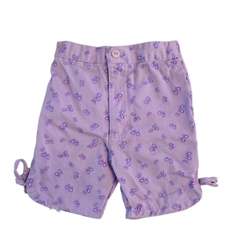 Vintage 1990s Y2K Purple Butterfly Patterned Ankle Cropped Pants